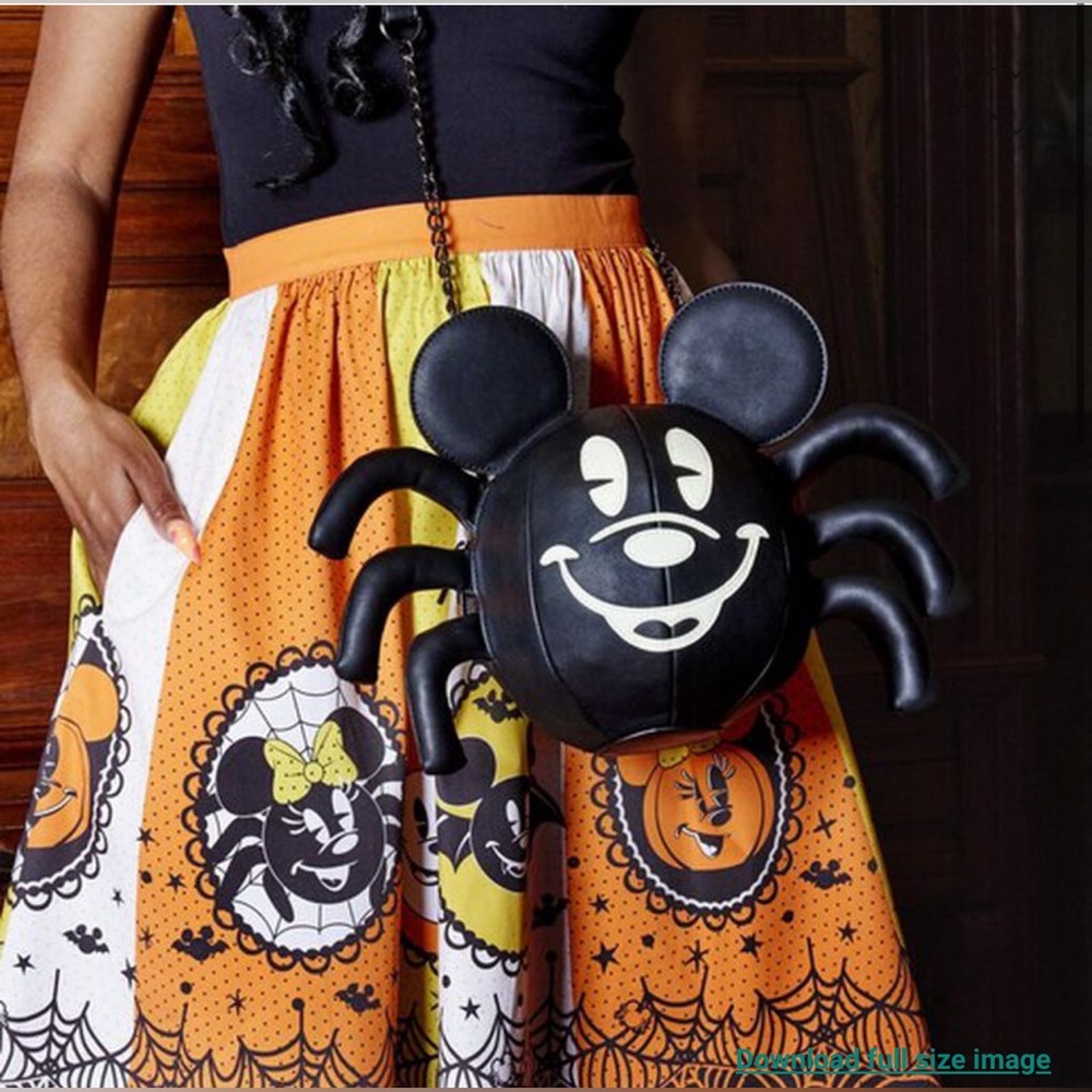 Disney Loungefly StitchShoppe Mickey Mouse Glow in the Dark Spider Crossbody Bag